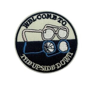 Welcome to the Upside Down *NEW* Broken Glasses Patch Black White Pink Blue